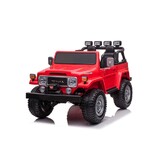 Licensed Toyota FJ-40 Kids Ride On Car 12V Jeep 2.4G Remote Leather Seat EVA Wheels Red
