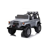 Licensed Toyota FJ-40 Kids Ride On Car 12V Jeep 2.4G Remote Leather Seat EVA Wheels Silver