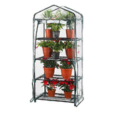 4 TIERS Flower Greenhouse Garden Shed Complete With Frame and COVER Plant Green House 