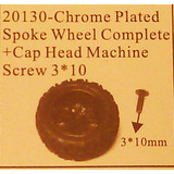 Hsp Parts 20130 Chrome Plated Spoke Wheel Complete +Cap Head Machine Screw 3*10 