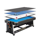 Prostrike 7ft 4 in 1 Multipurpose Gaming Pool Table Tennis Billiards Ice Hockey Conference 