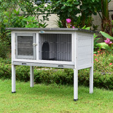 PawHub Small Wooden Chicken Hutch Guinea Pig Cage Rabbit Hutch With Tray 915mm