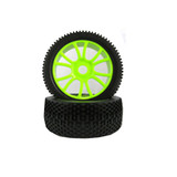 2 Pcs Rubber Tyre Tire Wheel Rim For Rc Hsp 1/8 Off-Road Car Buggy Green S18010G