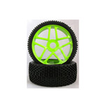 2 Pcs Rubber Tyre Tire Wheel Rim For Rc Hsp 1/8 Off-Road Car Buggy Green S18018G