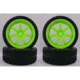4Pcs Rc 1/10 Soft Rubber  Tires Tyres Wheel Rim For On Road Car 22032G