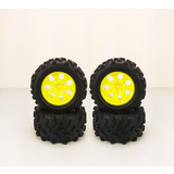 4Pcs Rc 1:10 Monster  Truck Car Monster Tyres Tires Wheel Rims  Yellow 88010Y
