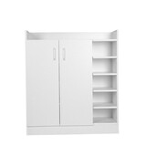 Shoe Cabinet Shoes Storage Rack 21 Pairs Wooden Organiser Shelf Cupboard white