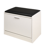 Shoe Cabinet Wooden Storage Bench Stand w/ PU Cushion Seat