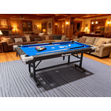 Prostrike 6FT Foldable Pool Table with Folding Legs Blue Felt Billiard Snooker 