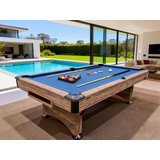 Prostrike 8FT Foldable MDF Pool Table with Blue Felt Billiard Snooker