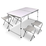 Portable Folding Outdoor Camping Picnic Bbq Table And 4Pcs Chairs Set