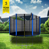 12Ft Round Spring Trampoline With Ladder Safety Net Enclosure Mat Sho