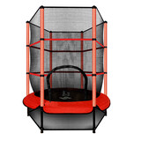 4.5ft Kids Trampoline Round Indoor Outdoor Junior Enclosure Safety Net Jumping Red