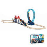 Retro Electric Train Track Set with Sound 54PCS Kids DIY Railway Play Toy Gift