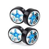 4 Pcs Hsp 1/10 Rc Car Drifting Wheels 07001/02018 Blue Chrome 
