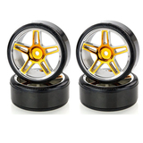 4Pcs Hsp 1/10 Rc Car Drifting Wheels 07001/02228 Chrome Orange Gold