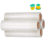 4 Roll Stretch Film CLEAR Hand Use 500mm x 400M 25UM Pallet Shrink Wrap 