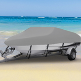 11-13ft Grey Boat Cover Trailerable Weatherproof 600D Marine Grade Heavy Duty