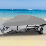 17-19 ft Grey Boat Cover Trailerable Weatherproof 600D Marine Grade Heavy Duty
