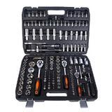 171pcs Auto Repair Socket Wrench Metric 1/4 3/8 and 1/2 Sockets 