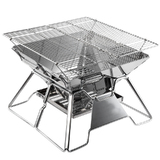 Fire Pit BBQ Grill Smoker Camping Outdoor Portable Stainless Steel Stove