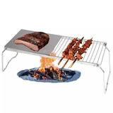 Folding Campfire Camping BBQ Outdoor Cooking Barbecue Grill Stove Rack 