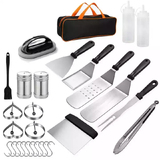 28 PCS BBQ Tool Set Stainless Steel Outdoor Spatula Barbecue Aluminium Grill Cook