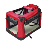 Foldable Pet Carrier Soft Dog Crate Portable Cage Car Travel Bag Kennel Outdoor  [Colour: Red] [Size: L]