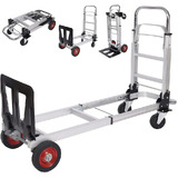 Foldable Hand Trolley Convertible Platform Aluminum Truck Cart 150KG 