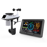 Wireless Weather Station Rain Gauge Clock Hygrometer Humidity Meter Thermometer