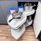 Left Swing Blind Corner Rack Kitchen Cabinet 2 Tiers Tray Pull Out Cabinet Organizer