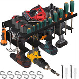 Power Tool Rack Organizer Heavy Duty Drill Holder Garage Wall Shelf 