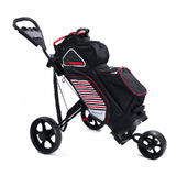 Golf Bag Trolley Push Cart Folding Scorecard Foot Break With Cup Holder