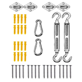 Stainless Steel Sun Shade Sail Hardware Kit Fixing Tool Hooks Rectangle Square