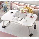 Laptop Desk Stand Tray With USB Ports Light and Fan Table Bed Breakfast Sofa Foldable