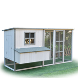 PawHub Extra Large Twin Wooden Chicken Coop Rabbit Hutch Hatch Box With Run