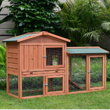 PawHub Medium Wooden Chicken Coop Rabbit Hutch Guinea Pig Ferret Cage