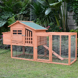 PawHub Extra Large Wooden Chicken Coop Rabbit Hutch Hatch Box With Run