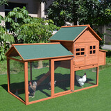 Extra Large Wooden Chicken Coop Rabbit Hutch Hatch Box With Run 2.2x1.4M