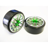 Hsp 1/10 Rc Car Drifting Wheel X2 07001/02018 Chrome Green