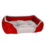 Pet Cat Dog Puppy Bed Comfort Cushion Soft Mattress Mat Warm Deluxe Large Red