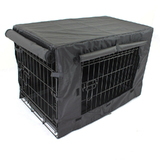 24" Small Dog Kennel Collapsible Metal Crate Pet Puppy Cat Rabbit Cage with cover