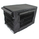 30" Medium Dog Kennel Collapsible Metal Crate Pet Puppy Cat Rabbit Cage with cover