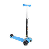 Go Scoot Kids Folding 3 Flashing Wheels Kick Push Scooter Kickboard T-Bar Blue